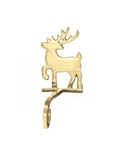Hammered Design Golden Finish Bow <b>Tie</b> Shape Stocking Holder For Fire Place Home Decoration Use Metal Stocking Holder Hook - Product Image 5