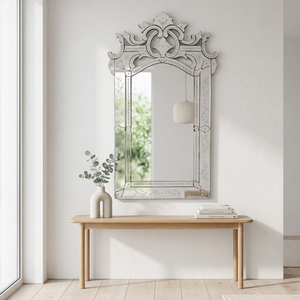 Miroir mural décoratif baroque vénitien de qualité supérieure |   Miroir en verre de style antique pour salon, hôtel et intérieurs classiques - Product Image 3