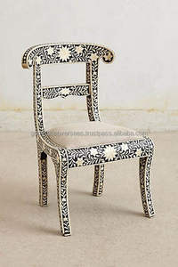 Chaise indienne décorative en incrustation d'os de la meilleure qualité au design floral d'Inde - Product Image 3