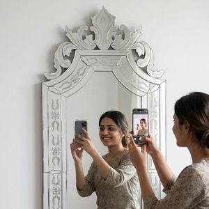 Espejo de Pared Barroco Veneciano Ornamentado |   Espejo Decorativo con Marco Tallado de Estilo Antiguo Vintage para Decoración del Hogar y Sala de Estar - Product Image 4