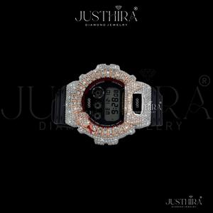 Reloj de Lujo Personalizable para Hombre, Estilo Hip-Hop, con Correa de Goma, Esfera de 41 mm, Diamantes Moissanite VVS Mixtos, Movimiento de Cuarzo - Product Image 3