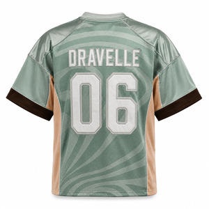 Camiseta de Fútbol Americano Personalizada para Hombre, Manga Corta, Malla Transpirable, Bloques de Color, Cuello Redondo, Ropa Deportiva, Talla Adulto Regular - Product Image 3