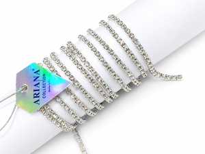 Chaîne de strass en cristal ARIANA 3MM à 4 griffes, 10 facettes, coupe carrée, pour couture et DIY de vêtements - Product Image 5