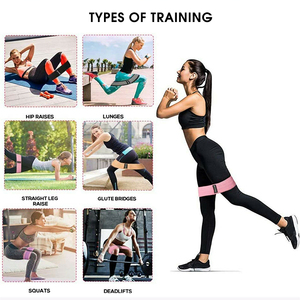 ชุดยางยืดออกกำลังกายแบบผ้าสีชมพูสำหรับโยคะและบริหารกล้ามเนื้อสะโพก ยี่ห้อ Private Label รุ่น Pull-Up แบบวงกลม - Product Image 6