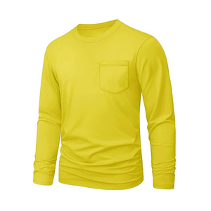 Chemise pour homme, t-shirt à manches longues, haut décontracté, chemises légères avec poche - Product Image 1