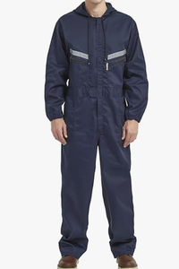 ชุดคลุมทำงานสำหรับช่างผู้ชายแบบมีฮู้ด แขนยาว สะท้อนแสง พร้อมซิป - Product Image 2