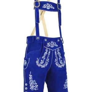 Pantalones cortos bávaros de cuero Trachten Lederhosen para hombre, tallas europeas 46 a 60 - Product Image 1