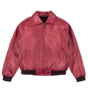 New Fashion Casual Clothing <b>Men</b> Solid Red PU Leather <b>Jacket</b> Biker Sports Outdoor <b>Jackets</b> With Metal Silver Zipper - Product Image 1