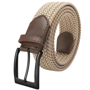 Ceinture Unisexe Tressée Élastique Ajustable 110cm XL Grande Taille avec Logo Personnalisé Haute Qualité Style Cowboy Tissée en Alliage pour Hommes - Product Image 1