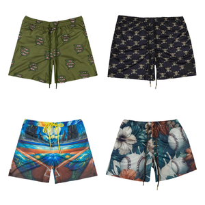 Pantalones Cortos de Béisbol para Entrenamiento Deportivo, Personalizados, de Malla, con Entrepierna de 5 Pulgadas, Transpirables, Ecológicos, de Secado Rápido, Cintura Media, con Cierre de Cordón - Product Image 1