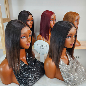 Wholesale Vietnamese Hair Short 5x5 for Lace Closure Combo 10pcs <b>Bob</b> <b>Wig</b> 180% Density Double Drawn Transparent Lace - Product Image 4