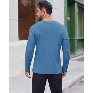 Unisex Cotton Long Sleeve T Shirt Plain Crew Neck Casual Tee Custom Logo Blank Apparel Bulk Wholesale - Product Image 4