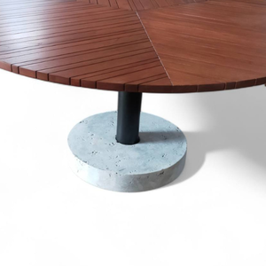 Luxury Style Garden Patio Teak Dining <b>Table</b> and Black Dark Metal Frame Material for Home Furniture Decoration - Product Image 4