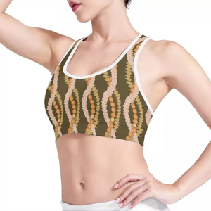 เสื้อชั้นในกีฬาสำหรับผู้หญิงแบบ Racerback ลายดอกไม้ ระดับการซัพพอร์ตปานกลาง ระบายอากาศได้ดี เหมาะสำหรับโยคะ คอกลม ผลิตจากผ้าสแปนเด็กซ์และโพลีเอสเตอร์ - Product Image 3