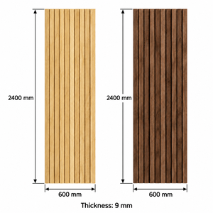 Panel de Pared de Madera Sintética y Chapa de Roble Blanco o Nogal Negro para Revestimiento Decorativo de Paredes Interiores, Panel de Pared Flexible de Madera - Product Image 2