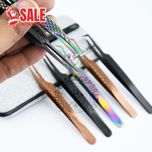 Private Label Lash Tweezers Fiber Tips Wholesale Vendors Straight Volume Tweezers Eyelash Extension Tweezers for Isolation - Product Image 4