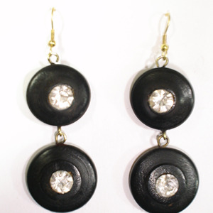 AYAANS CREATIONS Pendientes de madera con baño de aleación de zinc, modernos pendientes de boda para mujer - Product Image 3