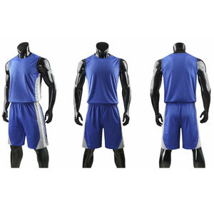 Ensemble uniforme de basket-ball bleu, maillot de sport sans manches, short en maille, séchage rapide, vêtements d'équipe, impression personnalisée - Product Image 2