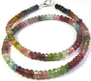 Collar de Turmalina Natural de Primera Calidad, Piedras Preciosas Facetadas de 6-6.5mm, Perforadas al Centro, 17 Pulgadas, de África, por Gems Valley - Product Image 4