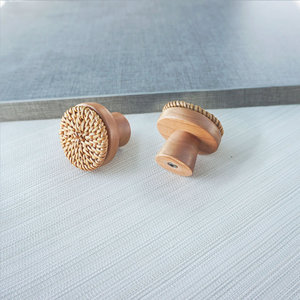 Best offer natural woven rattan door pull handle <b>for</b> sale <b>dresser</b> nightstand <b>knob</b> closet handles - Product Image 5