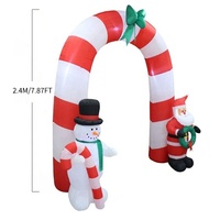 2.4M de haut arc gonflable de noël sauter noël noël bonhomme de neige arc gonflable pour la décoration de noël de vacances en plein air