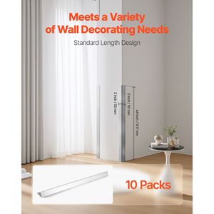 Confezione da 10 Protezioni Angolari in Acciaio Inox 304, 2 x 2 x 48 Pollici, Protezioni per Bordi a 90 Gradi - Product Image 2
