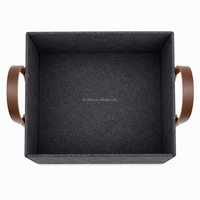Cesta de Armazenamento Minimalista em Feltro Cinza de Grande Capacidade com Logo Personalizado para Cobertores e Livros, Organizador de Prateleira, Caixa de Armazenamento em Tecido de Feltro Luxuoso