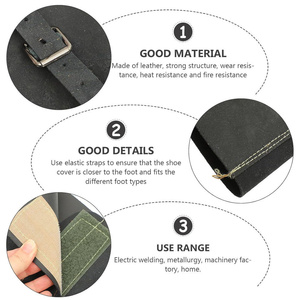 Guêtres de soudeur en cuir de vachette pleine fleur, conception personnalisée, robustes, résistantes à l'abrasion, pour la construction et la lutte contre les incendies, vente en gros - Product Image 3