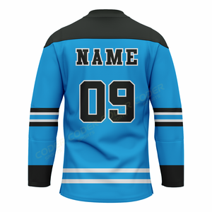 Maillots de hockey sur glace personnalisés sublimés à col ras du cou, prix de gros 2026, maillots de match de hockey sur glace professionnels en sergé. - Product Image 2