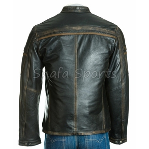 Latest Design Men Leather Jacket Offers a Unique Design Men Leather Jacket For Online Best Sale With Custom <b>Packing</b> - Product Image 4