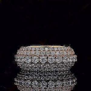 Bague de mariage éternelle entièrement pavée de moissanite taille brillant ronde style Iced Out pour homme en argent sterling 925, bijou cadeau scintillant - Product Image 5