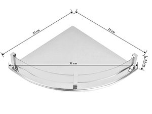 Étagère d'angle murale en acier inoxydable pour salle de bain, à un seul niveau, résistante à la rouille, organisateur en métal - Product Image 3