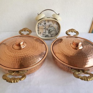 High End Quality Vintage Hammered Copper Soup Pot Set with Lid Double Handle Oven Safe for Gas and Induction Cooker - Product Image 3
