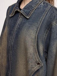 Chaqueta de Mezclilla Bicolor para Hombre, Estilo Moderno, Diseño Creativo, Ropa Urbana - Product Image 2
