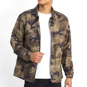 OEM Custom Camouflage Sublimation <b>Jacket</b> Casual Outerwear with Snap Buttons and Elastic Cuffs Lightweight and Stylish Streetwear - Product Image 1
