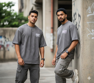 เสื้อยืดโอเวอร์ไซส์เนื้อหนัก 220 GSM สไตล์สตรีทแวร์ สกรีนโลโก้ตามสั่ง รับผลิตเสื้อยืดแบรนด์ส่วนตัว MOQ ต่ำ - Product Image 2