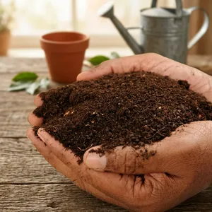 Poudre de gâteau de neem naturel, engrais bio, gâteau de graines de neem organique pour la protection des cultures, l'enrichissement du sol et la lutte antiparasitaire, Inde - Product Image 1