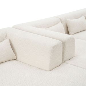 Divano Componibile Imbottito da 144 Pollici con Due Chaise Longue e Cinque Cuscini per Soggiorno (Vecchio SKU N719S00160) - Product Image 4