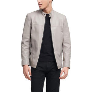 Veste d'hiver pour homme en cuir véritable 100% avec logo de marque personnalisé, qualité supérieure, col montant, respirante, en peau de mouton - Product Image 5