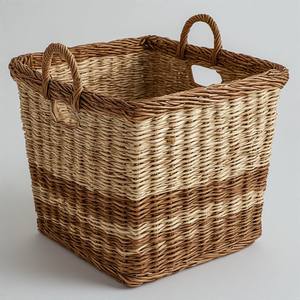 Cesta contemporánea de mimbre natural, perfecta para interiores minimalistas y espacios de vida modernos y organizados. - Product Image 4