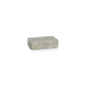 Boîte à bijoux classique en bois rectangulaire avec couvercle, surface polie, boîte de rangement à 1 niveau - Product Image 2