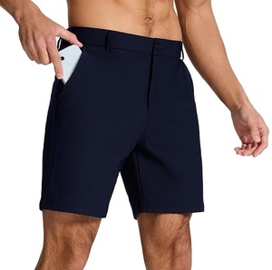 Shorts Chino Homme 100% Coton Respirant avec Poches pour la Course, le Jogging et l'Entraînement – Noir Uni - Product Image 1