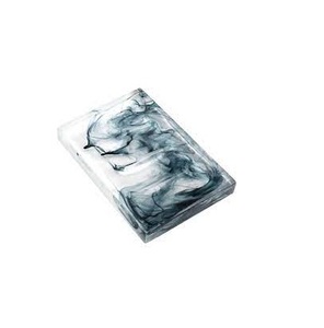 Porte-savon moderne en résine avec motif marbre noir, design imperméable pour salle de bain, toilettes, etc. - Product Image 1