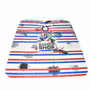 Capa de peluquería con estampado de barbería, poliéster duradero, diseño a rayas para uso en salón, 140x160cm, capa de salón no tejida, capa de barbero - Product Image 2