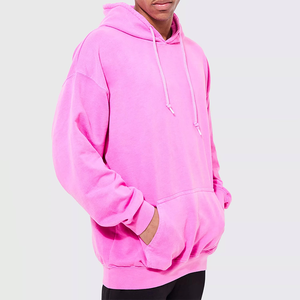 Sweat à capuche de luxe personnalisé en mélange polyester/coton 500 g/m² 600 g/m² avec broderie frontale, épaules tombantes, coupe classique, en molleton pour homme - Product Image 2