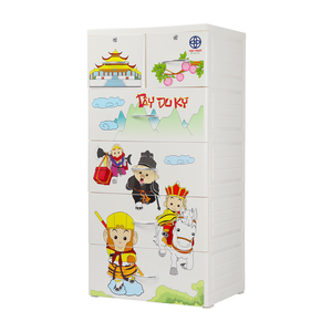 Hot Sale Large Capacity 5-Tier Floor Drawer Cabinet Multi-Layer Storage Organizer <b>Plastic</b> <b>Wheels</b> Modern Living Room Bedroom - Product Image 3