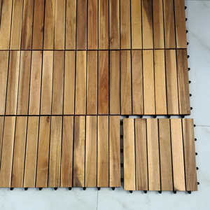 กระเบื้องพื้นระเบียงสำเร็จรูป DIY แบบโมเดิร์น ระบบล็อคสองชั้น กันน้ำ ผิวด้าน ทำจากไม้พลาสติกคอมโพสิต ขนาด 30x30 ซม. สำหรับกลางแจ้ง - Product Image 3