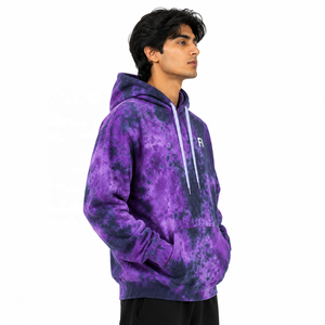 Sweat-shirt à capuche en molleton tie-dye pour homme, coupe oversize décontractée, motif logo frontal, manches classiques, survêtement, marque privée ODM - Product Image 2