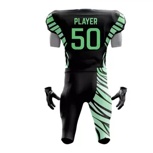 Uniforme de football américain unisexe personnalisé, maillot et pantalon, col en V, 100% polyester respirant, impression par sublimation, taille élastique, séchage rapide - Product Image 4