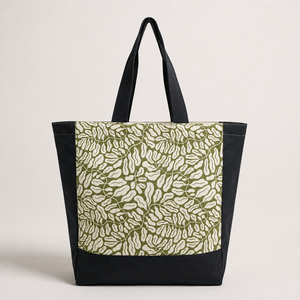 Custom Printed Cotton <b>Canvas</b> Tote Bag 310 GSM Natural Two Tone Black Gusset Promotional <b>Shopper</b> Wholesale OEM ODM Private Label - Product Image 5